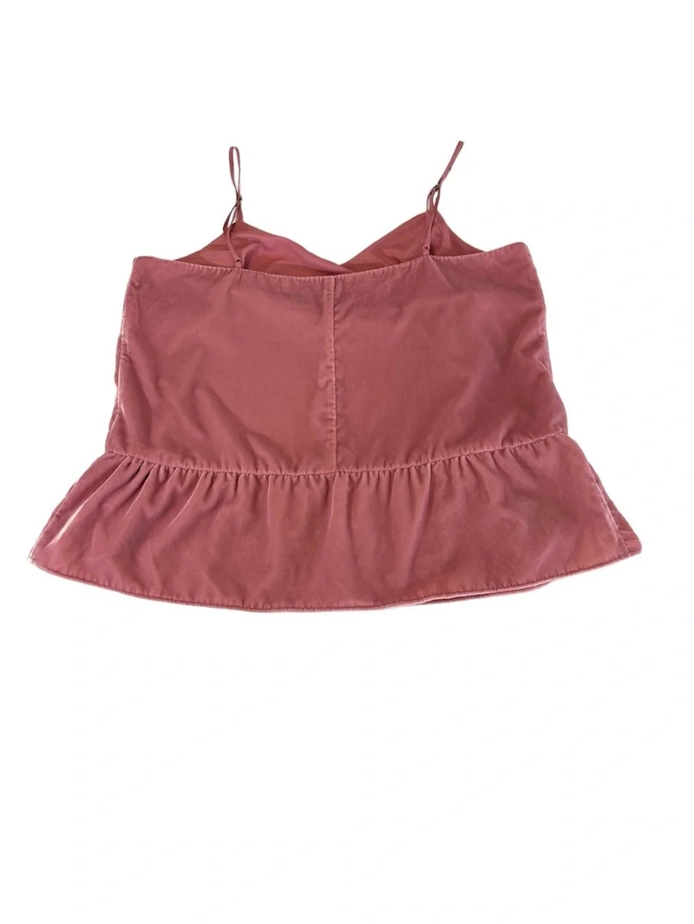 J. Crew Guava Pink Velvet Peplum Cami